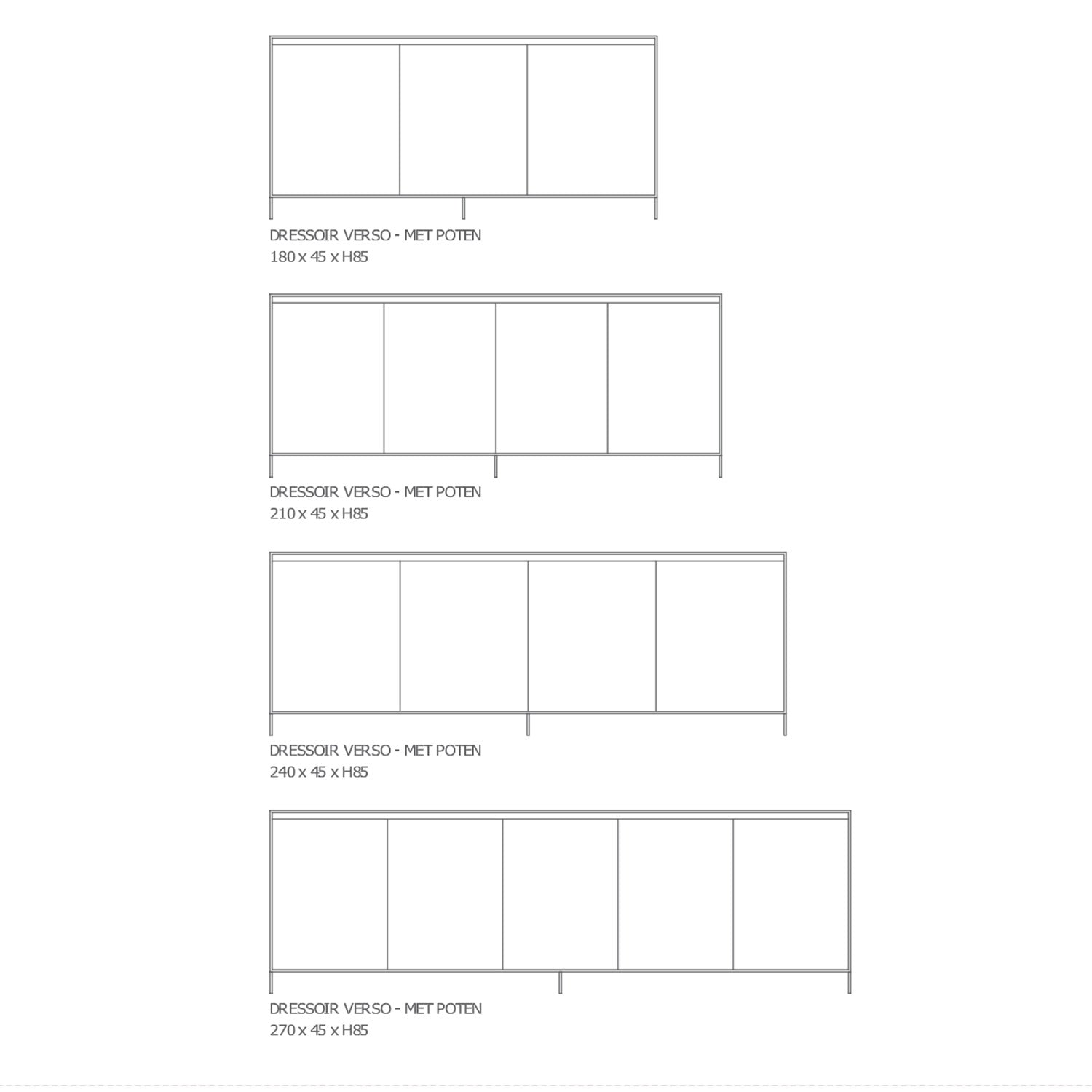 Dressoir Verso - met poten